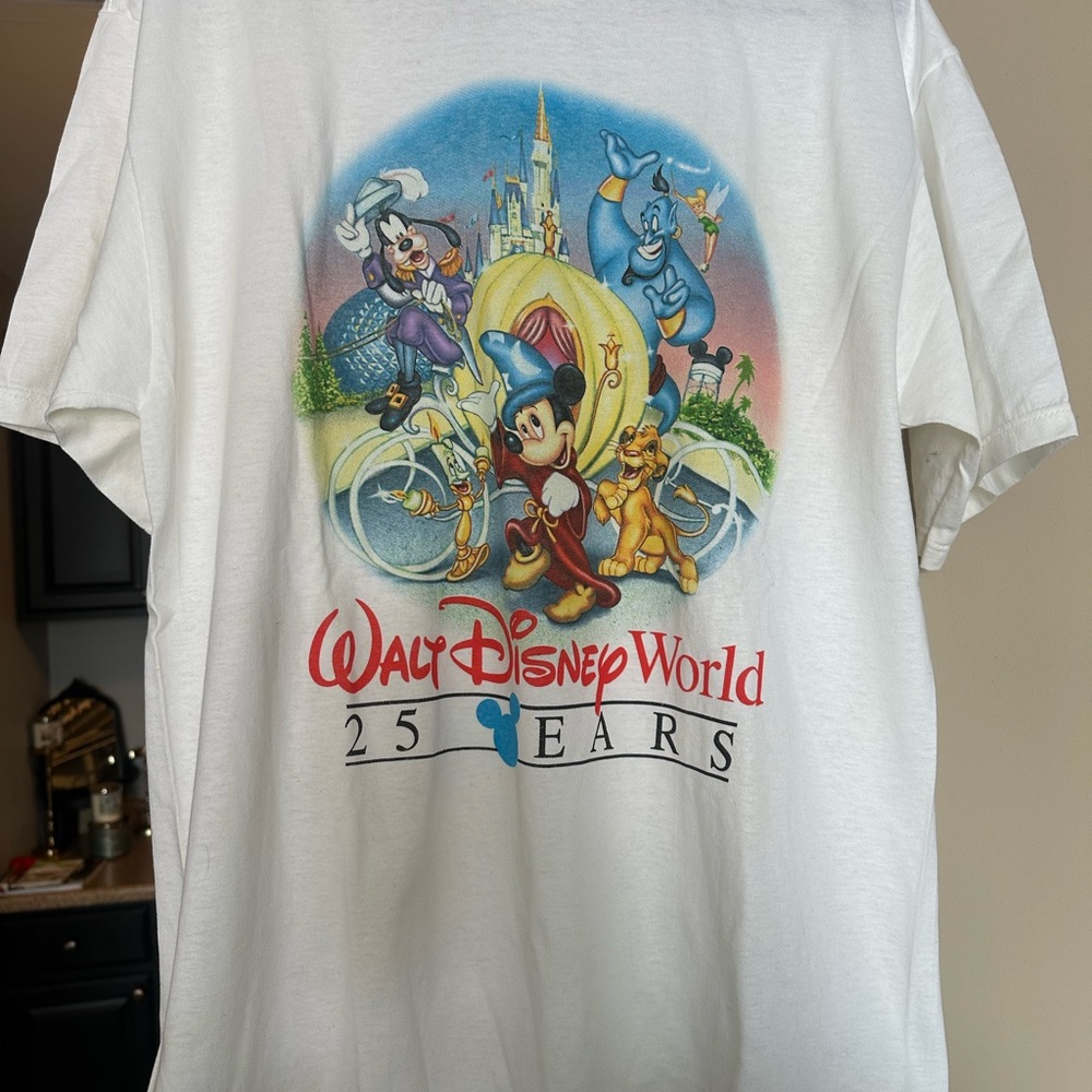 Disney White Graphic Tee with Colorful Characters